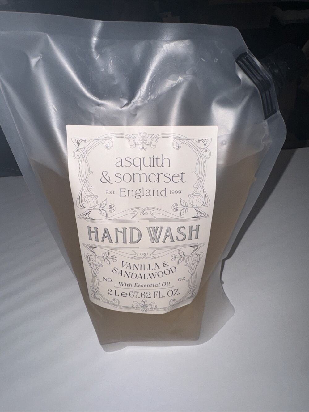 ASQUITH & SOMERSET ENGLAND "VANILLA SANDALWOOD" Hand Wash Refill Pouch 2L 67 oz